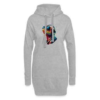 Caméléon Lézard Reptile Caméléon Iguane Lézard - Sweat-shirt à capuche long Femme - gris chiné - Devant