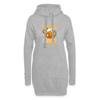 Pretzel und Bier Spaßmotivation Bretzel - Hoodie-Kleid - Grau meliert - Vorne