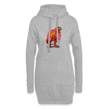 Illustration de dinosaure vibrant pour les vêtements - Sweat-shirt à capuche long Femme - gris chiné - Devant