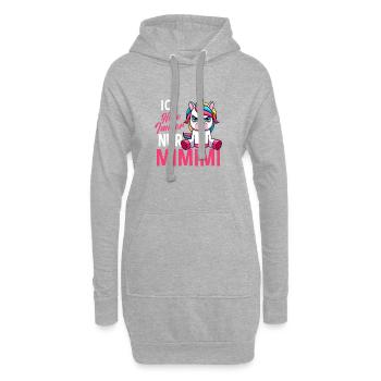 J'entends toujours seulement une licorne Mimimi - Sweat-shirt à capuche long Femme - gris chiné - Devant