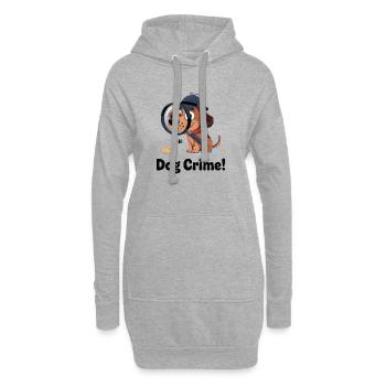 T-shirt policier avec chiot détective - Sweat-shirt à capuche long Femme - gris chiné - Devant