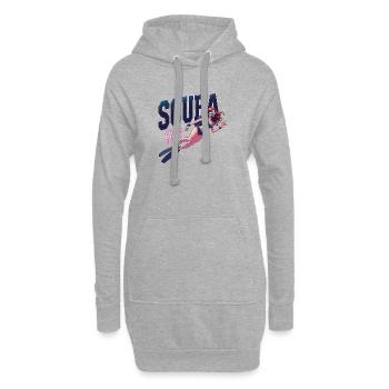 Conception de fille de plongée - Sweat-shirt à capuche long Femme - gris chiné - Devant