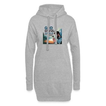 Glaube und Gebet – Gott ist bei mir - Hoodie-Kleid - Grau meliert - Vorne