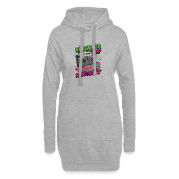 Nostalgie Trip Boombox und Skateboard Design - Hoodie-Kleid - Grau meliert - Vorne