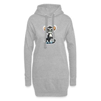 lémurien - Sweat-shirt à capuche long Femme - gris chiné - Devant