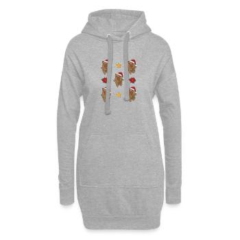 Capybara Weihnachten Winter Tiere Capybaras - Hoodie-Kleid - Grau meliert - Vorne