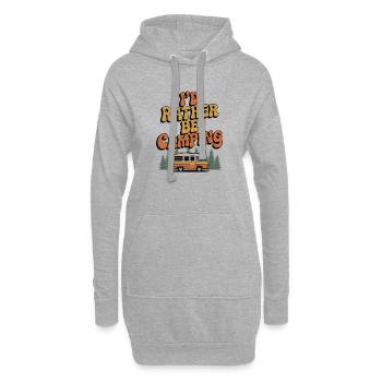 Ich würde lieber campen - Hoodie-Kleid - Grau meliert - Vorne