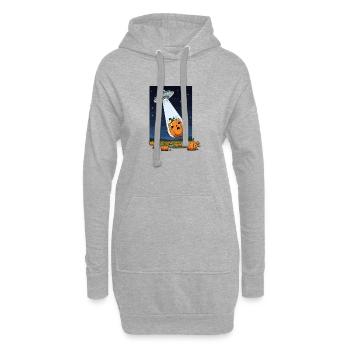 UFO Entführung Kürbis Halloween Design - Hoodie-Kleid - Grau meliert - Vorne
