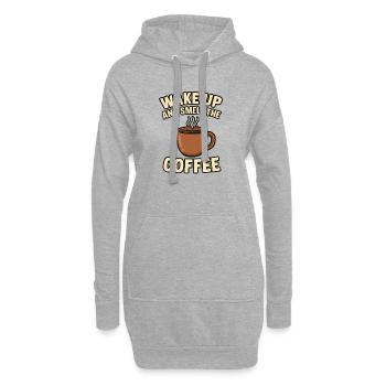 Morgenritual Kaffee Design - Hoodie-Kleid - Grau meliert - Vorne