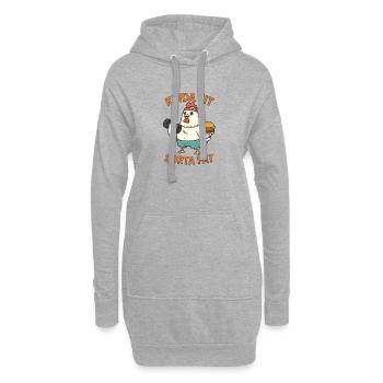 Kinda Fit Sorta Fat Funny Gym Cute Hippo Retro - Hoodie-Kleid - Grau meliert - Vorne