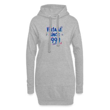 Jahrgang 1999 Graffiti Glitch - 26 Jahre - Hoodie-Kleid - Grau meliert - Vorne