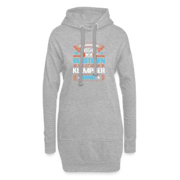 Chauffagiste Plombier Plombier de construction chauffage - Sweat-shirt à capuche long Femme - gris chiné - Devant