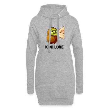 Kiwi Love Kawaii Manga Kiwi Fruit - Sweat-shirt à capuche long Femme - gris chiné - Devant