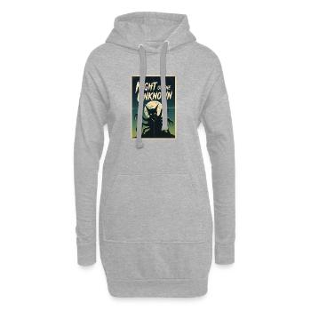 Mystischer Nachtalb mit Mondlicht - Hoodie-Kleid - Grau meliert - Vorne