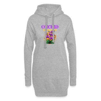 Orchidee Flüstern Design - Hoodie-Kleid - Grau meliert - Vorne