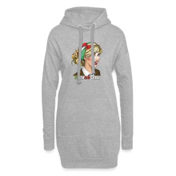 FEMME ITALIE FILLE ITALIENNE - Sweat-shirt à capuche long Femme - gris chiné - Devant