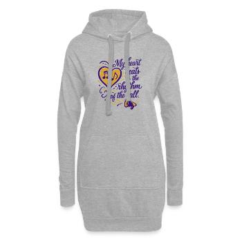 Mein Herz schlägt im Rhythmus des Calls - Hoodie-Kleid - Grau meliert - Vorne