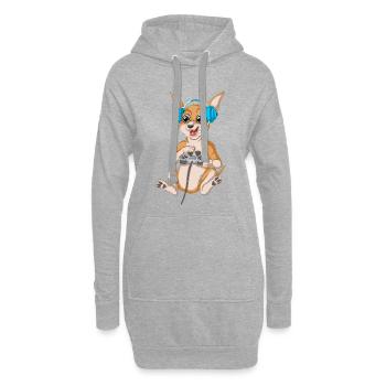 Spieler Chihuahua - Hoodie-Kleid - Grau meliert - Vorne