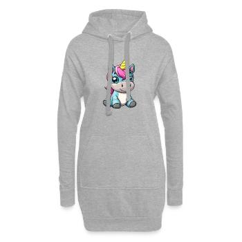 Personnage mignon de bébé licorne - Sweat-shirt à capuche long Femme - gris chiné - Devant