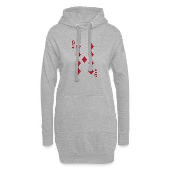 9 Diamants Cartes Double Tête Rami - Sweat-shirt à capuche long Femme - gris chiné - Devant