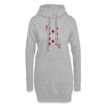 Dix diamants Rami Double Tête - Sweat-shirt à capuche long Femme - gris chiné - Devant