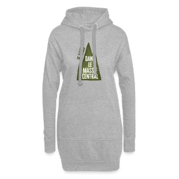 Ich gehe ins Zentralmassiv - Hoodie-Kleid - Grau meliert - Vorne