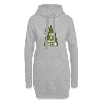 Je Vais Dans Le Massif Armoricain - Sweat-shirt à capuche long Femme - gris chiné - Devant