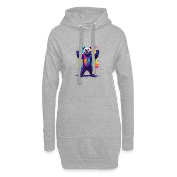 Ours avec une explosion de couleurs colorées - Sweat-shirt à capuche long Femme - gris chiné - Devant