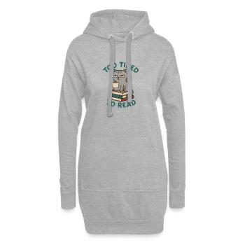 Trop fatigué pour lire – Un chat fatigué sur des livres - Sweat-shirt à capuche long Femme - gris chiné - Devant