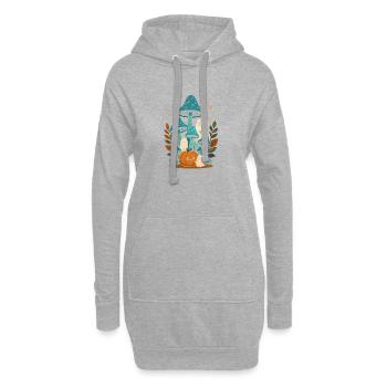 Fantômes de conte de fées et scène de citrouille - Sweat-shirt à capuche long Femme - gris chiné - Devant
