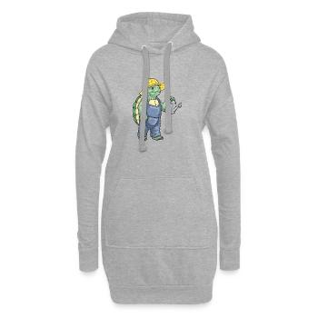 tortue jardinier arrosoir jardin - Sweat-shirt à capuche long Femme - gris chiné - Devant
