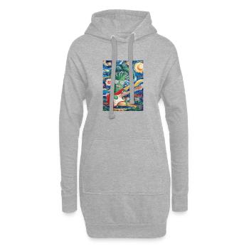 Brocoli avec guitare dans le ciel étoilé - Sweat-shirt à capuche long Femme - gris chiné - Devant
