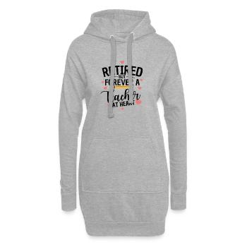 Drôle Enseignant Retraite Humour Retraité - Sweat-shirt à capuche long Femme - gris chiné - Devant
