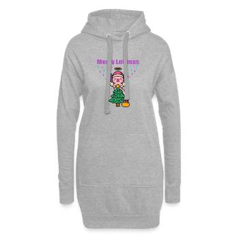 Merry Lotlmas Axolotl Weihnachten - Hoodie-Kleid - Grau meliert - Vorne