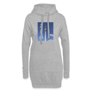 Berlin Fernsehturm Neon Design - Hoodie-Kleid - Grau meliert - Vorne