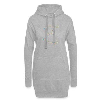 Buntes Punkte Z Buchstabe  - Hoodie-Kleid - Grau meliert - Vorne