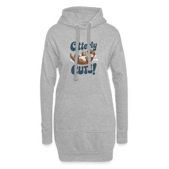 Otterly Süß Niedlicher Otter Mit Muschel - Hoodie-Kleid - Grau meliert - Vorne