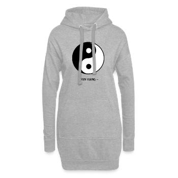 Yin Yang - Sweat-shirt à capuche long Femme - gris chiné - Devant