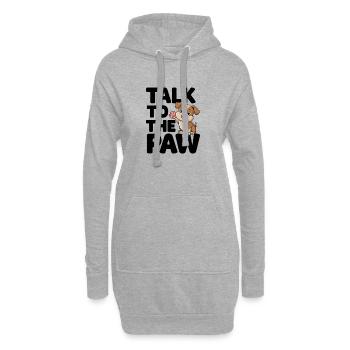 Talk To The Paw - Niedlicher Hund - Hoodie-Kleid - Grau meliert - Vorne