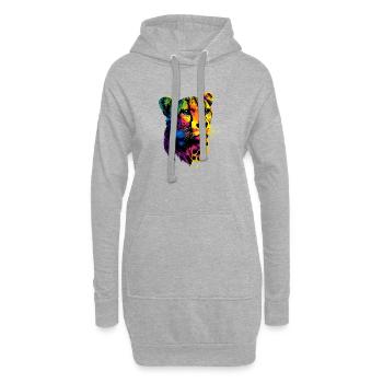 Guépard Guépard Gros chat Amoureux des chats Guépard - Sweat-shirt à capuche long Femme - gris chiné - Devant