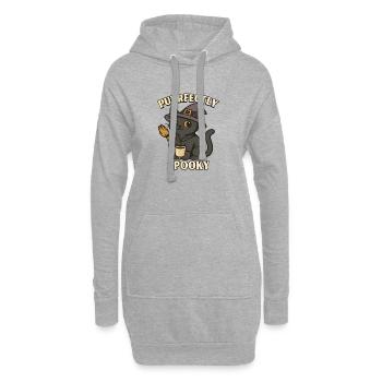  Katzenhexe – Purrfectly Spooky - Hoodie-Kleid - Grau meliert - Vorne