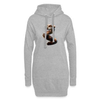 serpent, python, cobra, serpent à sonnettes, serpents - Sweat-shirt à capuche long Femme - gris chiné - Devant
