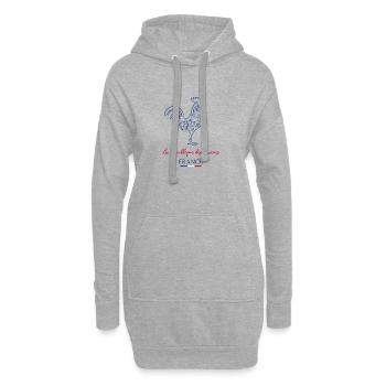 Coq Gaulois France - Sweat-shirt à capuche long Femme - gris chiné - Devant
