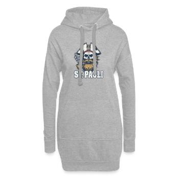 St.Pauli Kiez Hamburg Totenkopf Sankt Pauli - Hoodie-Kleid - Grau meliert - Vorne