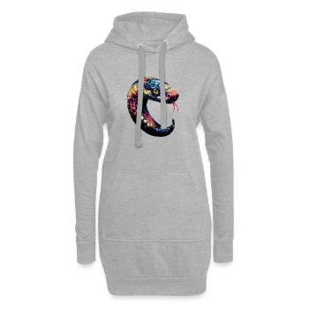 serpent, python, cobra, serpent à sonnettes, serpents - Sweat-shirt à capuche long Femme - gris chiné - Devant