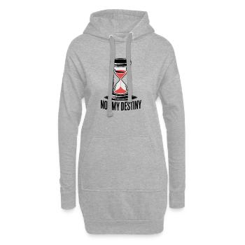 Einzigartige Sanduhr mit fettem Text - Hoodie-Kleid - Grau meliert - Vorne