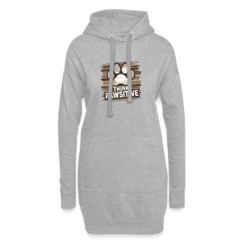 Think Pawsitive Paw Print Illustration - Hoodie Dress - heather grey - Front