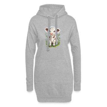 Kuh - Hoodie-Kleid - Grau meliert - Vorne