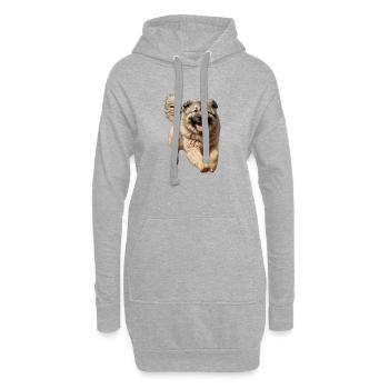 Ovcharka du Caucase - Sweat-shirt à capuche long Femme - gris chiné - Devant