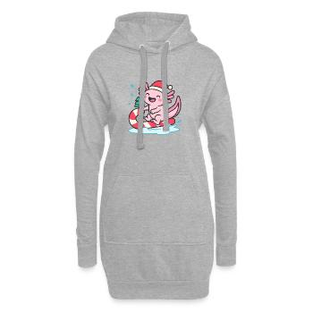 Axolotl avec canne à sucre Noël - Sweat-shirt à capuche long Femme - gris chiné - Devant